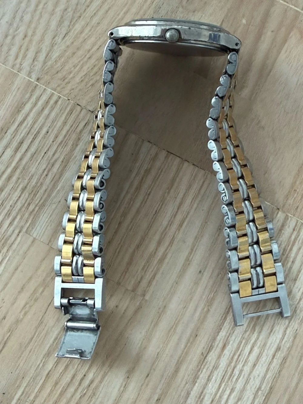 Seiko Vintage Watch Gray Dial Two-Tone Bracelet New Crystal Date Window